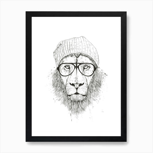 Cool Lion Art Print Framed Wall Art Poster Canvas Print Picture