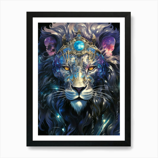 Space Lion Art Print Framed Wall Art Poster Canvas Print Picture