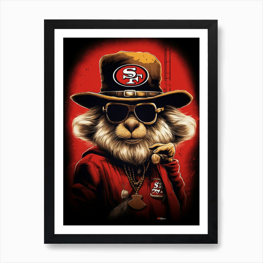 A San Francisco 49ers Lion Art Prin Framed Wall Art Poster Canvas Print Picture