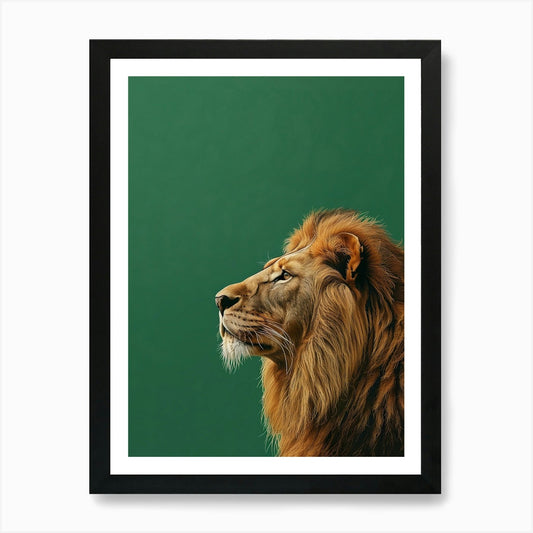 Animal Lion In The Green Room Art P Framed Wall Art Poster Canvas Print Picture
