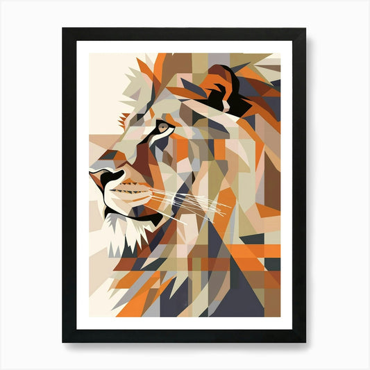 Abstract Lion 7 Art Print Framed Wall Art Poster Canvas Print Picture