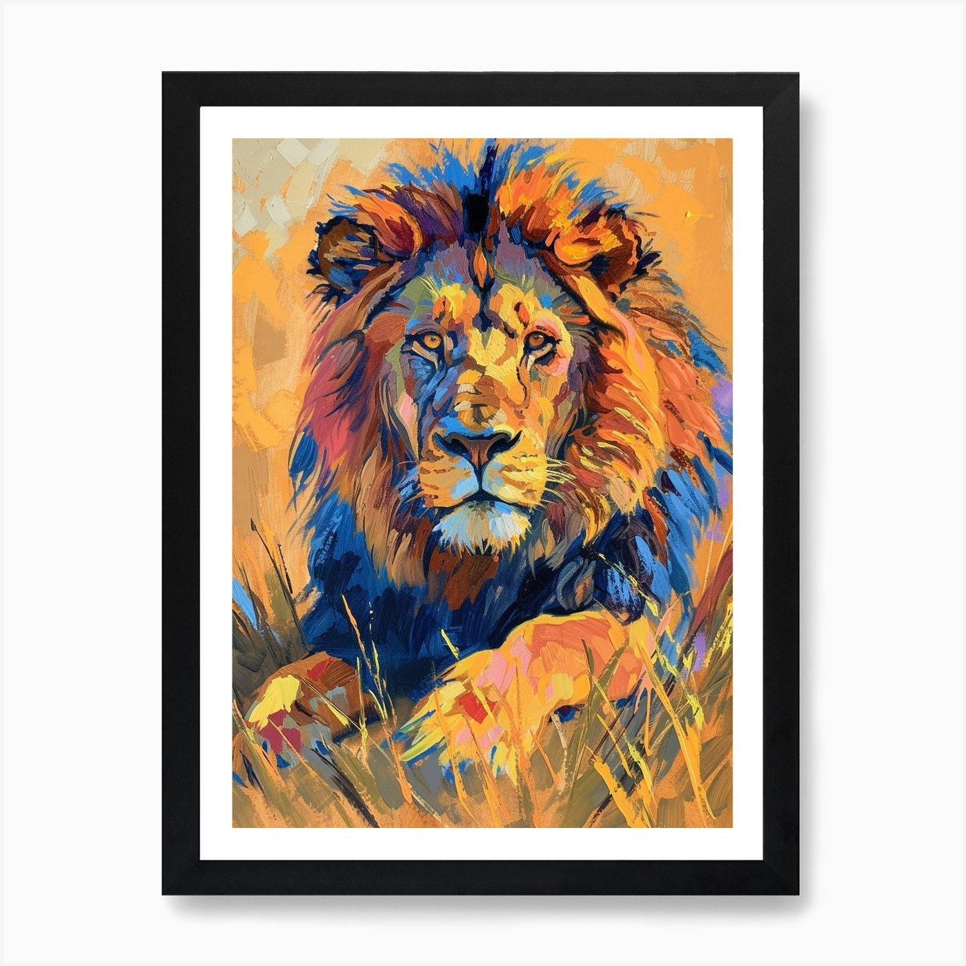 Transvaal Lion Lion In Different Se Framed Wall Art Poster Canvas Print Picture
