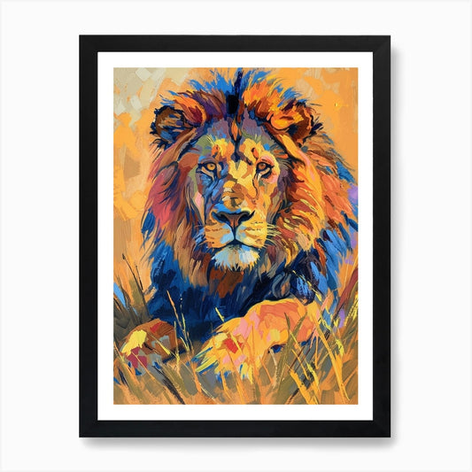 Transvaal Lion Lion In Different Se Framed Wall Art Poster Canvas Print Picture