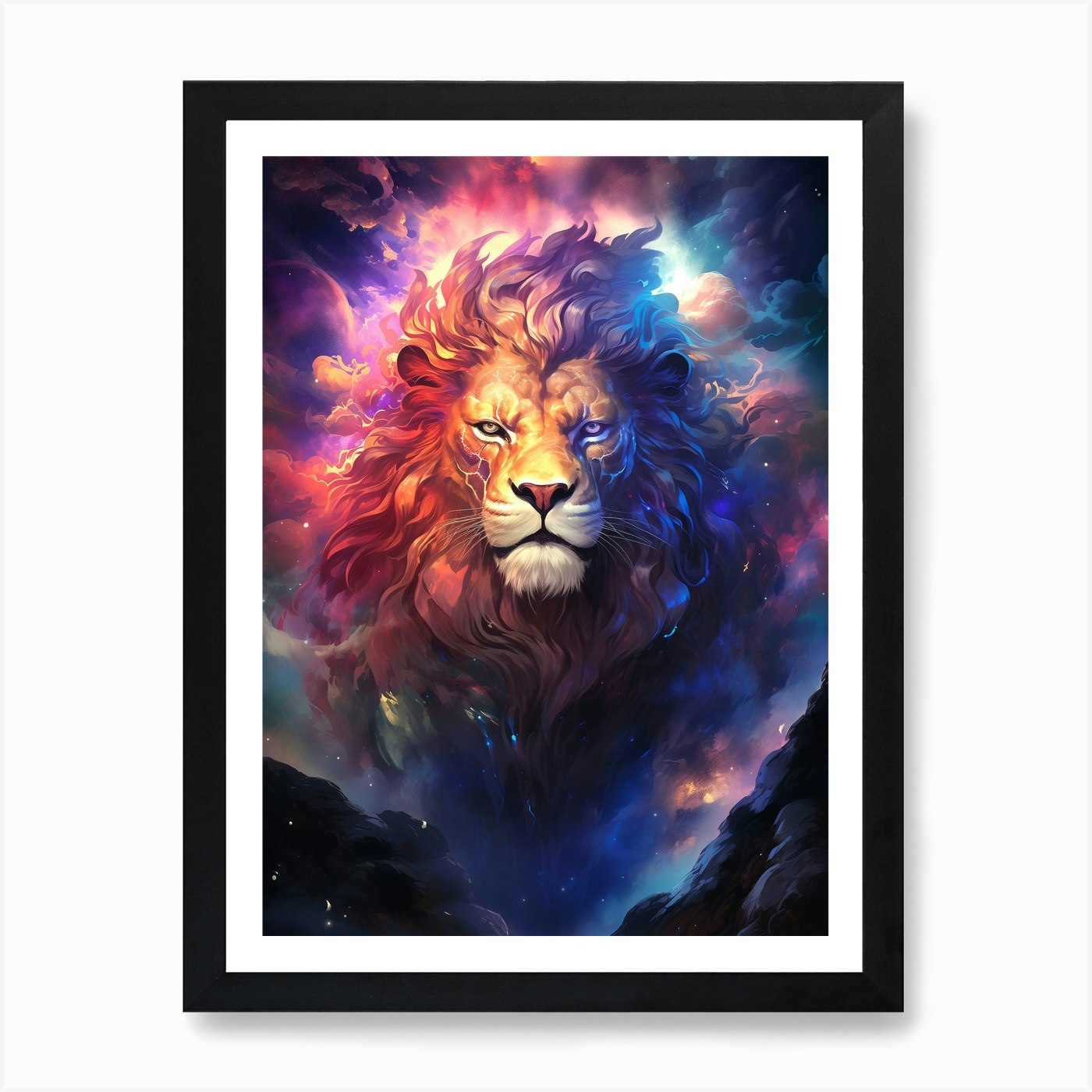 Lion In The Sky Art Print Framed Wall Art Poster Canvas Print Picture