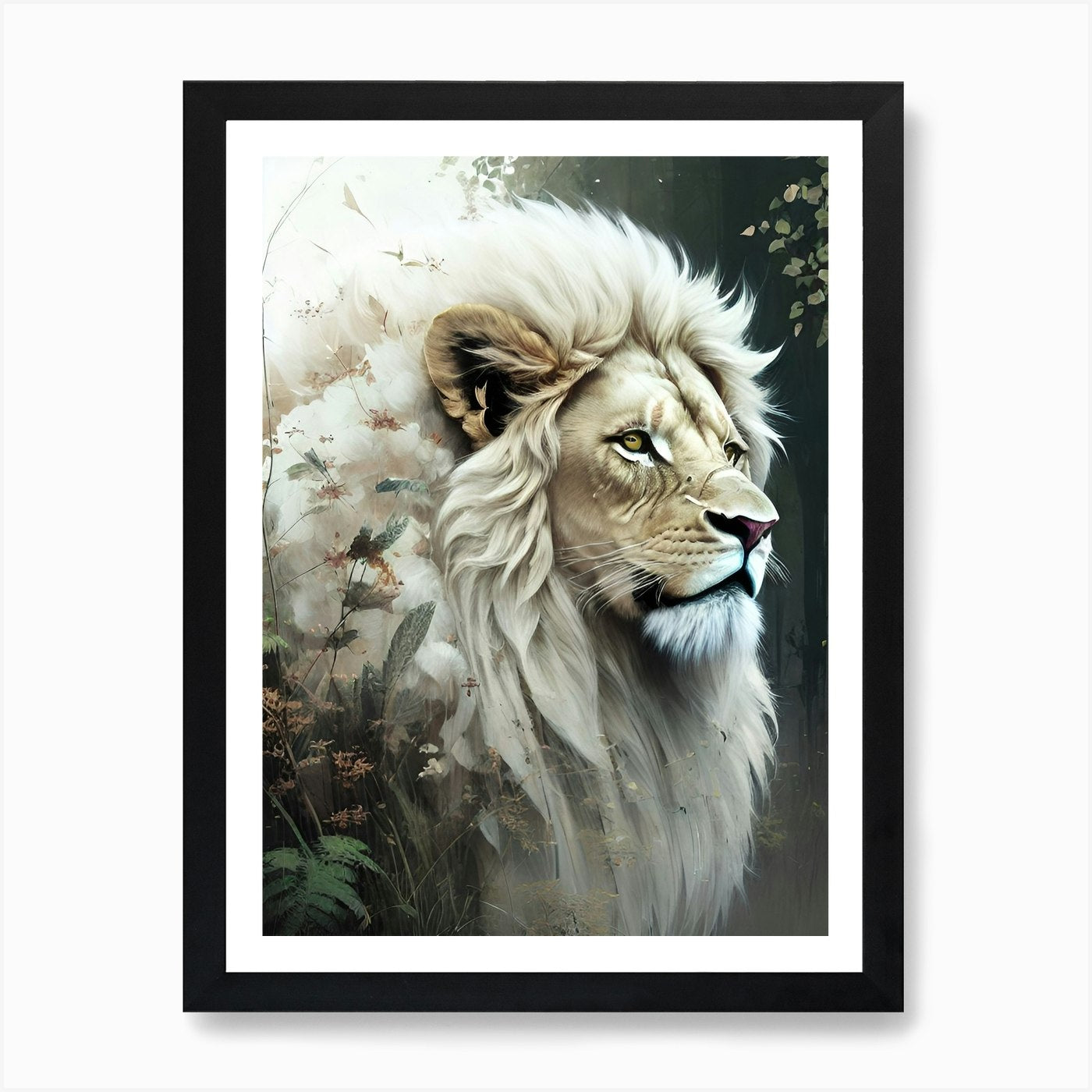 Lion In The Forest 53 Art Print Framed Wall Art Poster Canvas Print Picture
