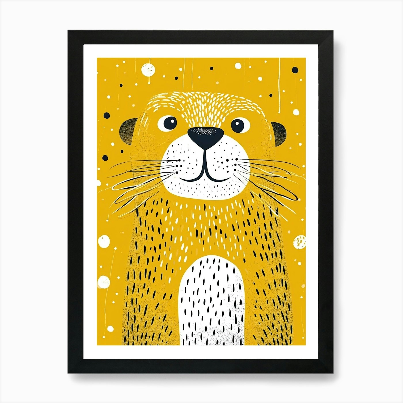 Yellow Sea Lion 1 Art Print Framed Wall Art Poster Canvas Print Picture