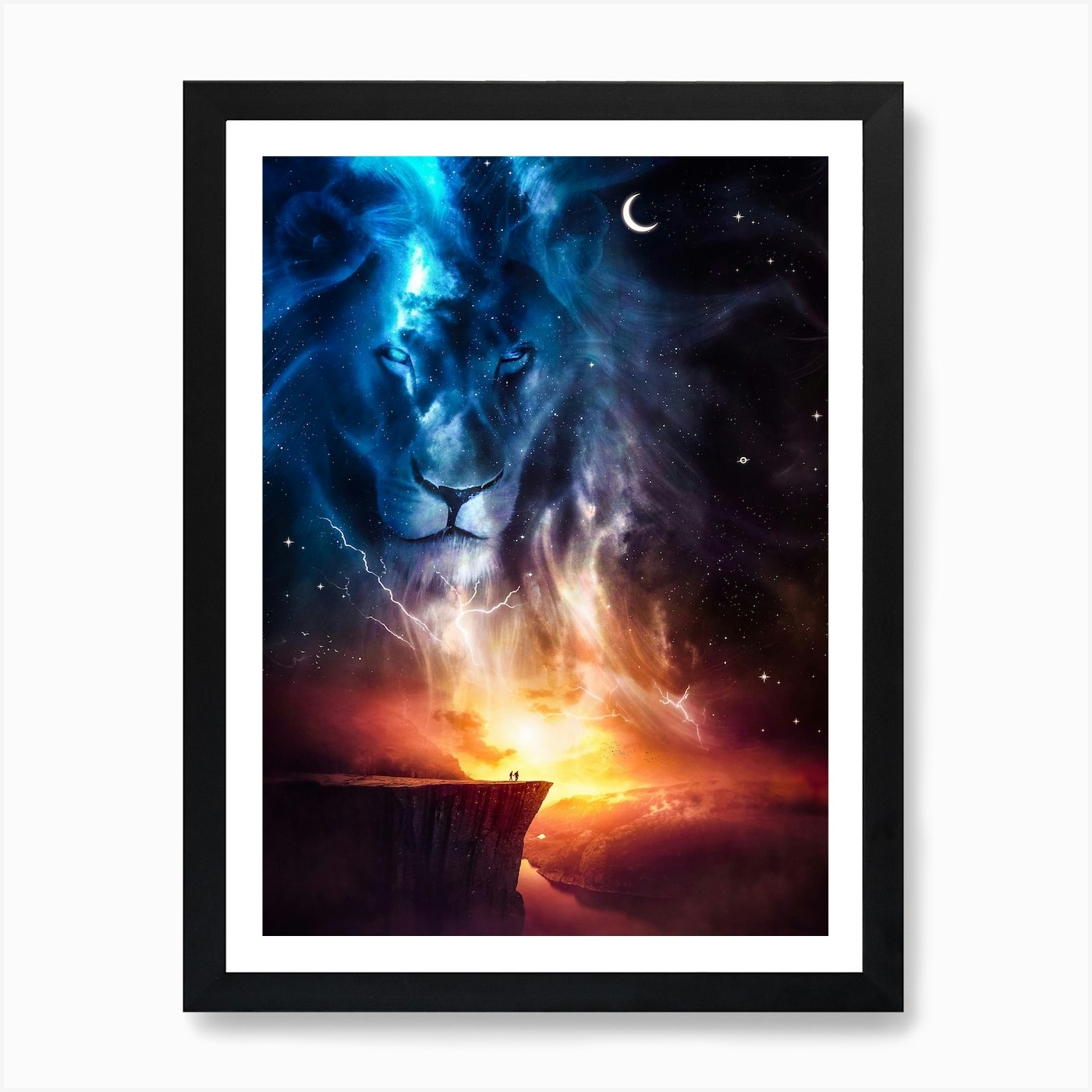 Spirit Of Animal Totem Lion Art Pri Framed Wall Art Poster Canvas Print Picture