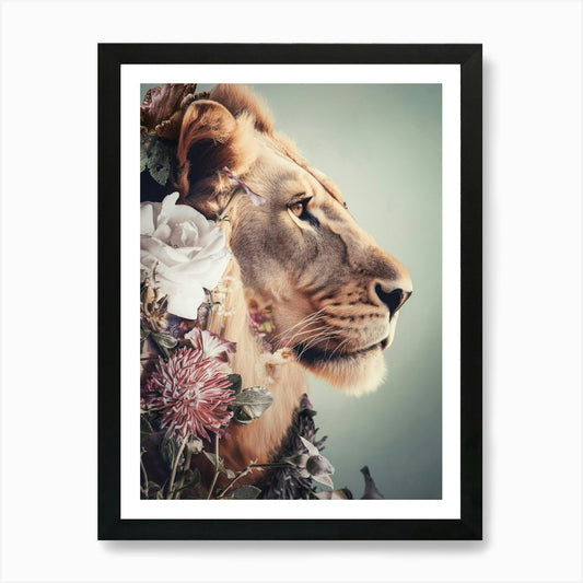 Portrait Of A Lion 3 Art Print Framed Wall Art Poster Canvas Print Picture