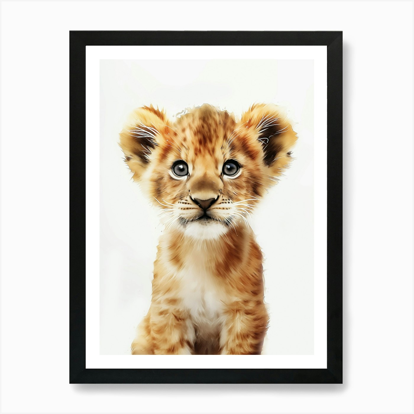Lion Cub Art Print Framed Wall Art Poster Canvas Print Picture