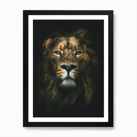 Lion Portrait 1 Art Print Framed Wall Art Poster Canvas Print Picture