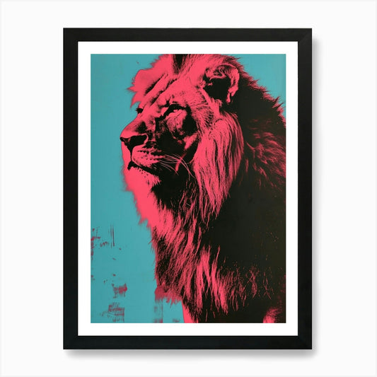 Polaroid Inspired Lion 2 Art Print Framed Wall Art Poster Canvas Print Picture