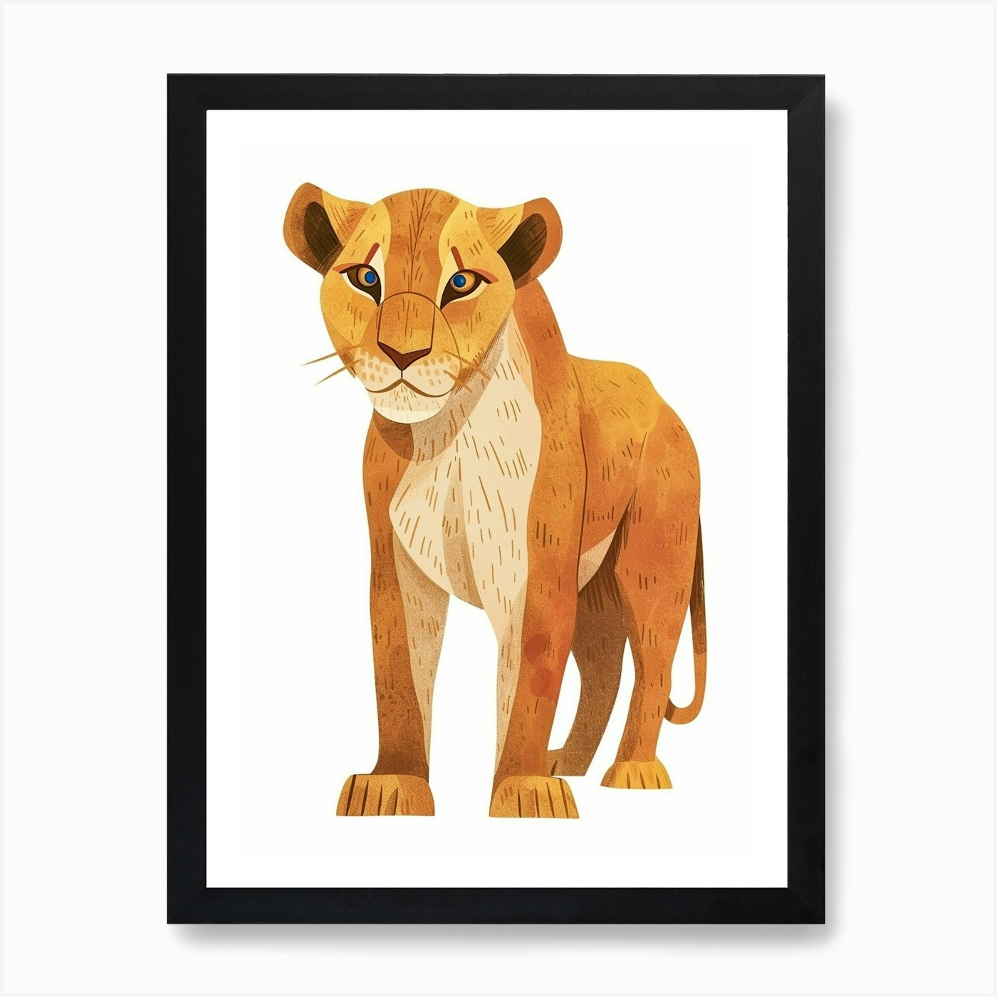 African Lion Lioness On The Prowl C Framed Wall Art Poster Canvas Print Picture