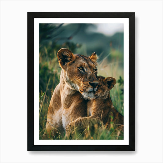 Lion Cub Art Print Framed Wall Art Poster Canvas Print Picture