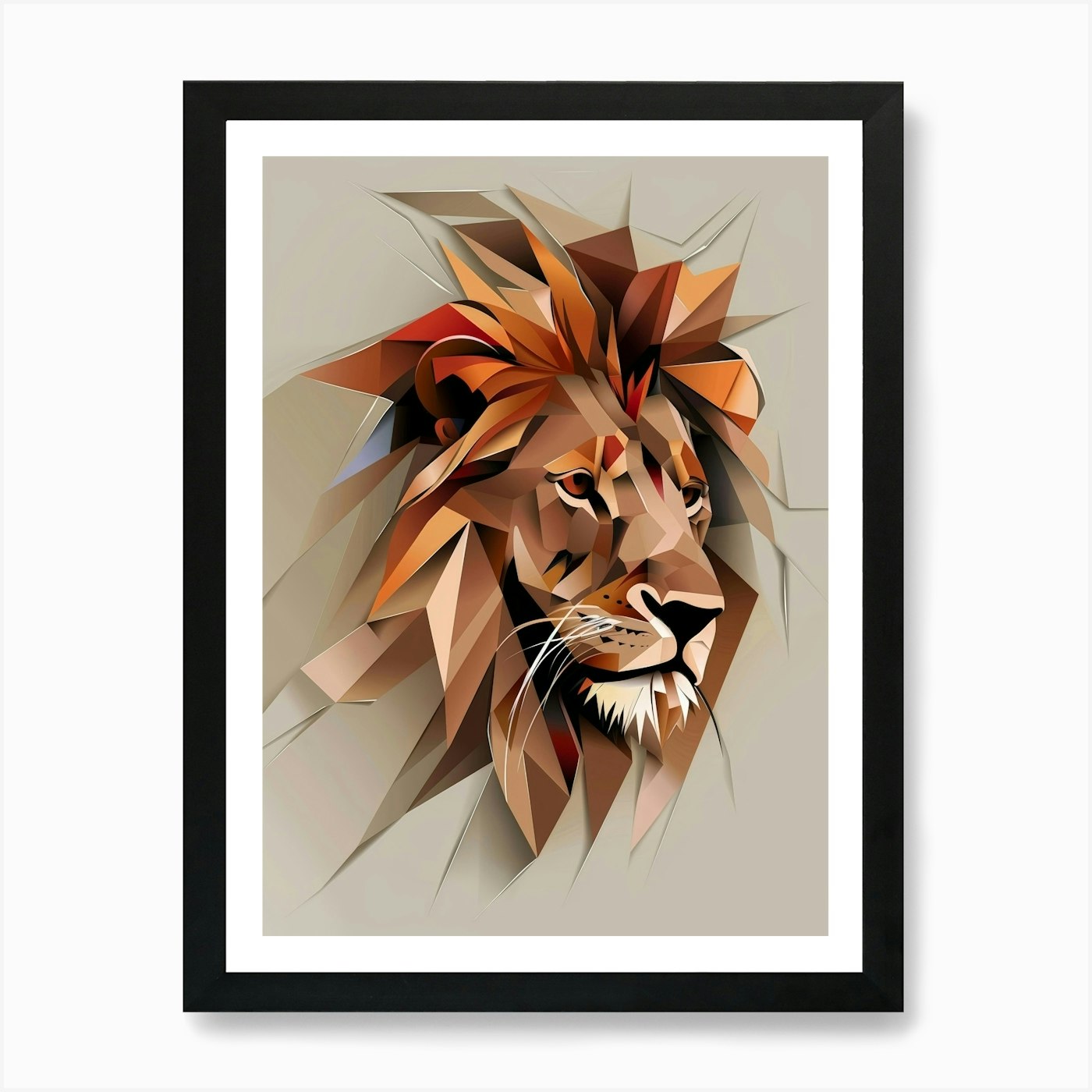 Abstract Lion Head Art Print Framed Wall Art Poster Canvas Print Picture