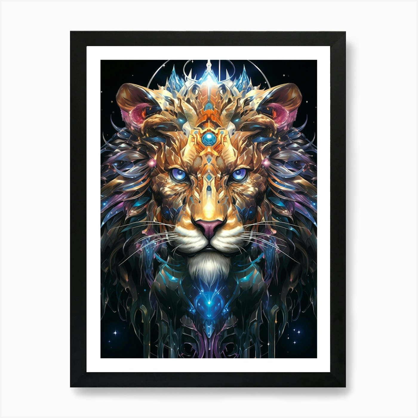 Lion Of The Night Art Print Framed Wall Art Poster Canvas Print Picture