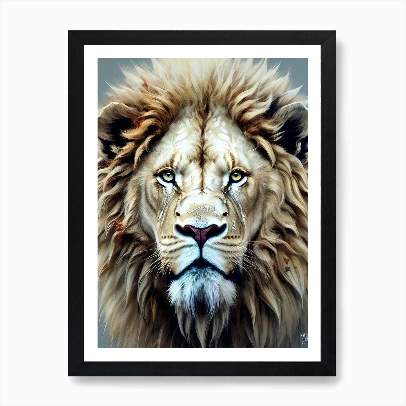 Lion Portrait 35 Art Print Framed Wall Art Poster Canvas Print Picture