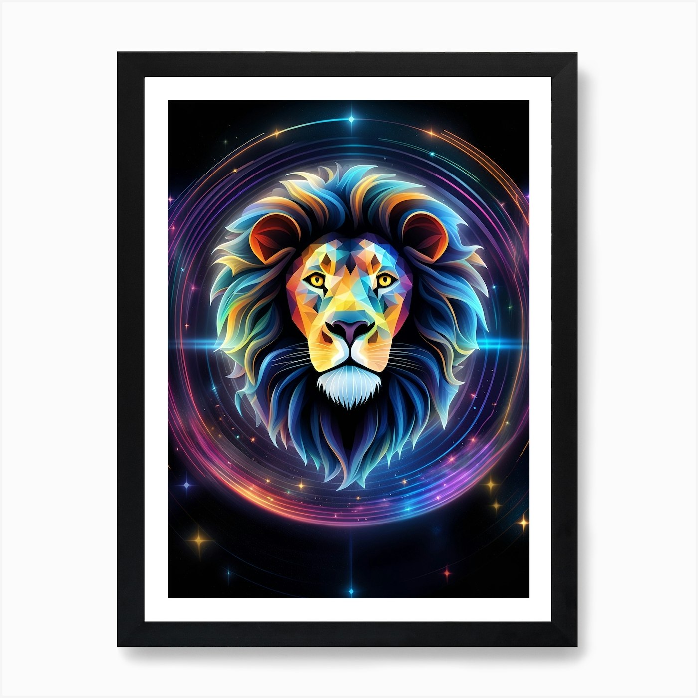Lion Head 3 Art Print Framed Wall Art Poster Canvas Print Picture