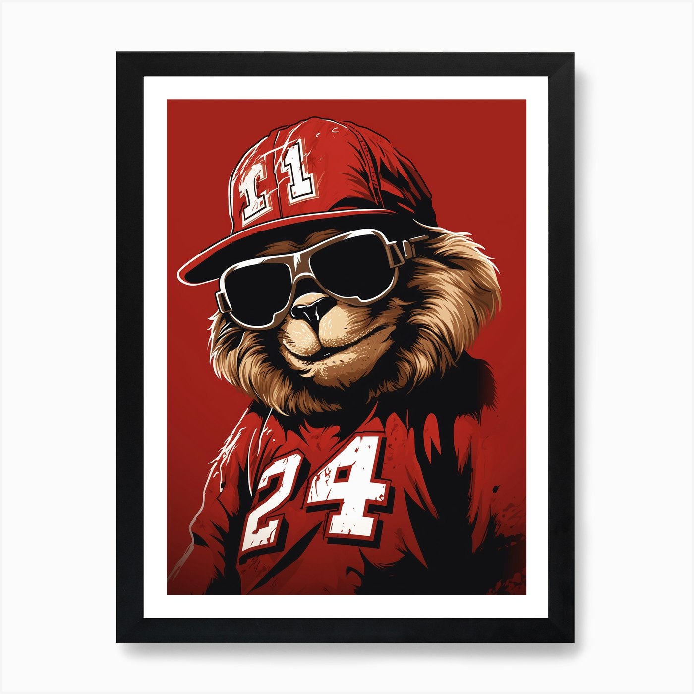 A San Francisco 49ers Lion 03 Art P Framed Wall Art Poster Canvas Print Picture