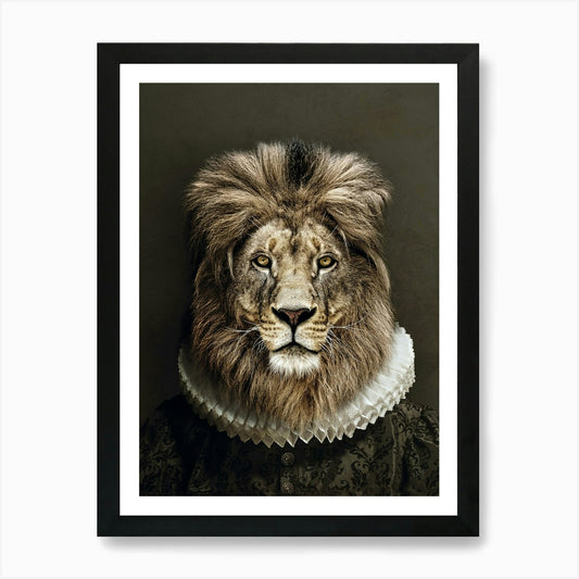Portrait Of A Lion Art Print Framed Wall Art Poster Canvas Print Picture