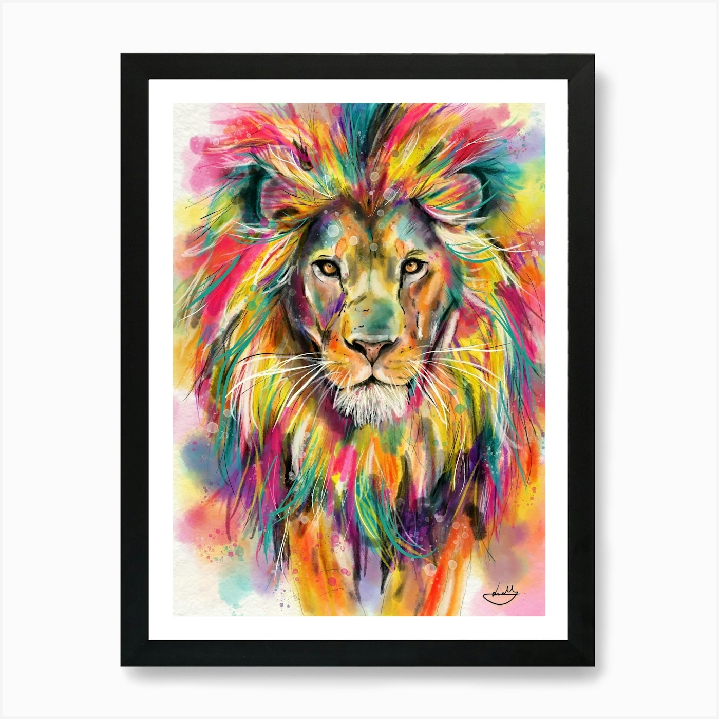 Lion painting Art Print Framed Wall Art Poster Canvas Print Picture