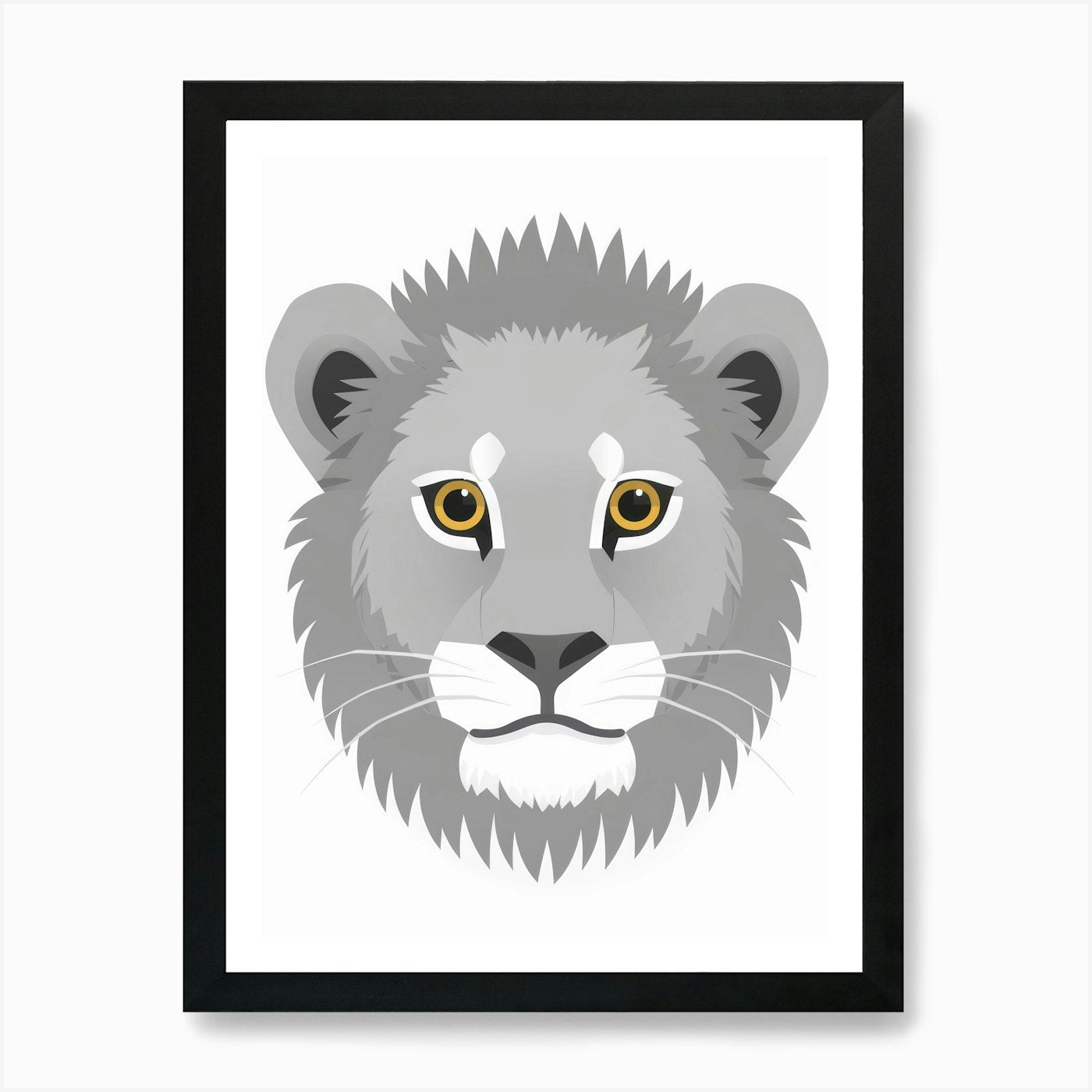 Lion Head 2 Art Print Framed Wall Art Poster Canvas Print Picture
