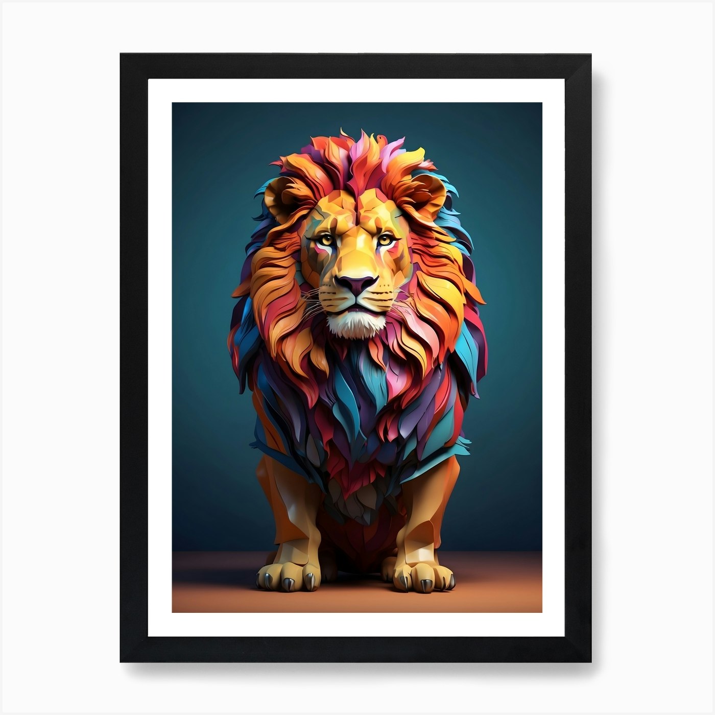 Majestic Lion Art Print Framed Wall Art Poster Canvas Print Picture