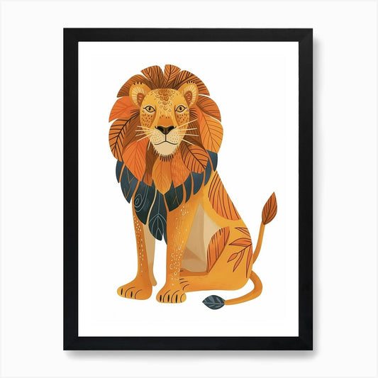 Barbary Lion In Different Seasons C Framed Wall Art Poster Canvas Print Picture