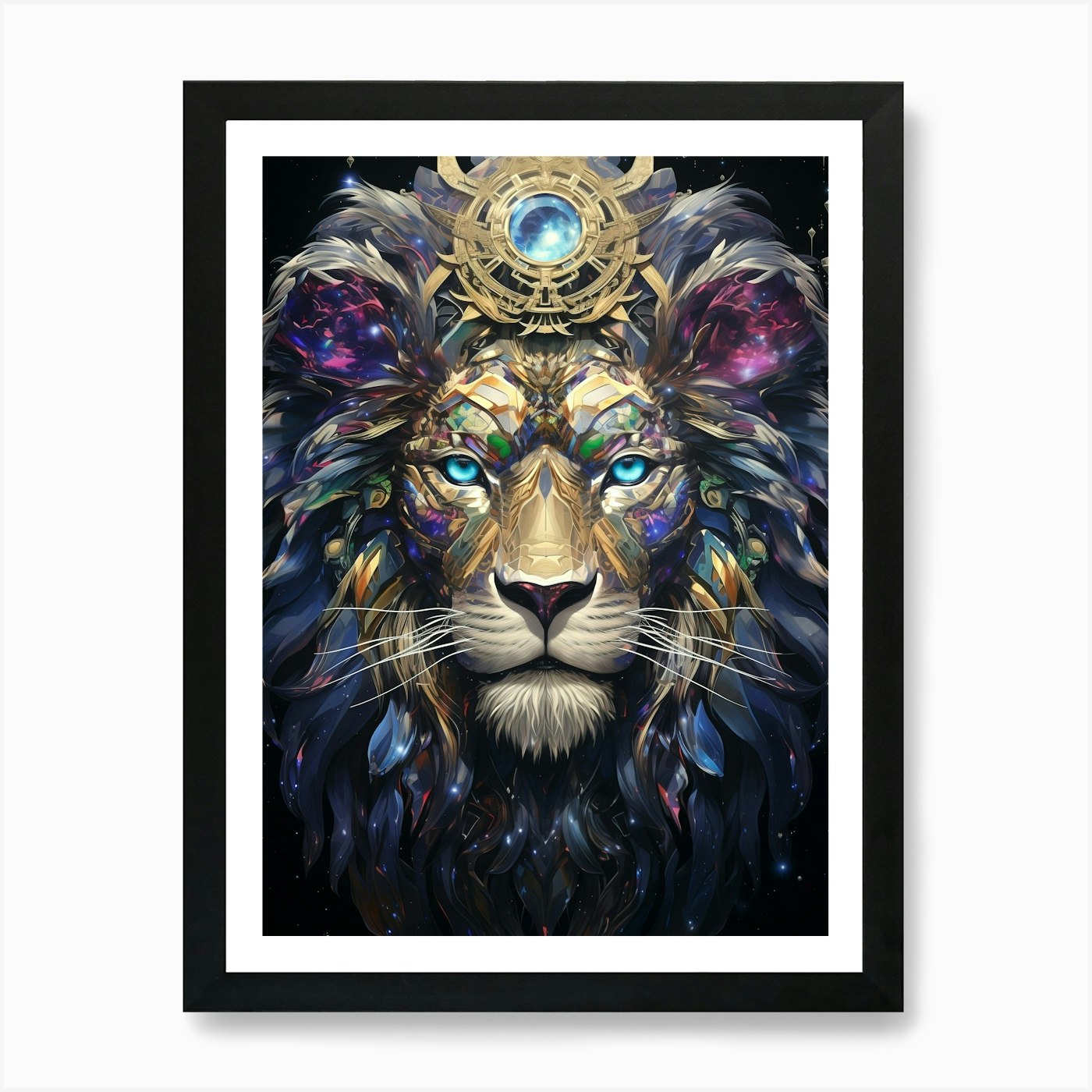 Lion Head Art Print Framed Wall Art Poster Canvas Print Picture