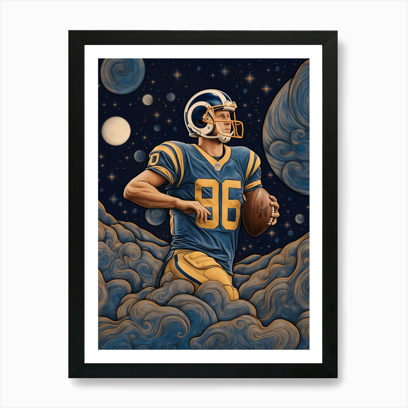 In The Realm Of Detroit Lions Playe Framed Wall Art Poster Canvas Print Picture