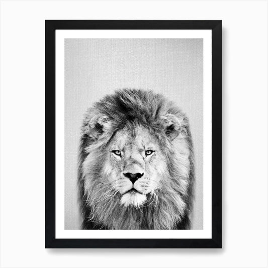 Lion - Black & White Art Print Framed Wall Art Poster Canvas Print Picture