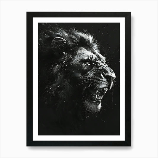 Lion Roaring 3 Art Print Framed Wall Art Poster Canvas Print Picture
