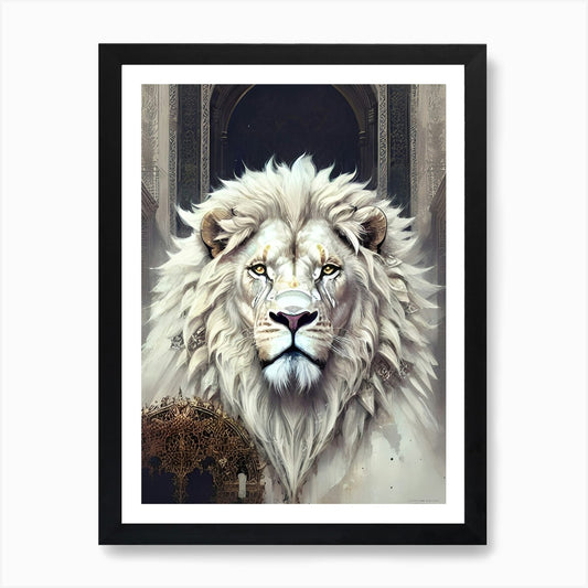 White Lion 11 Art Print Framed Wall Art Poster Canvas Print Picture