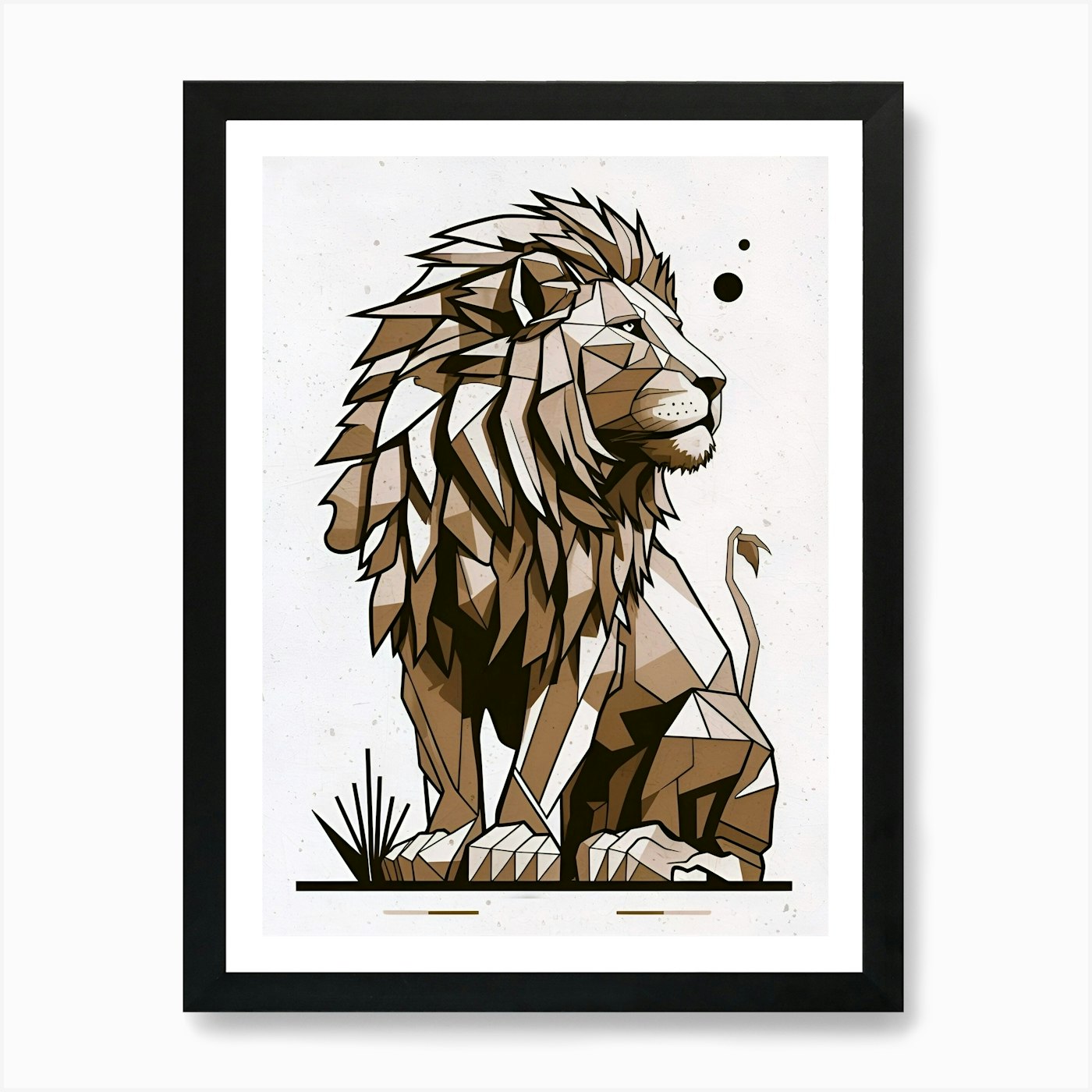 Geometric Lion 1 Art Print Framed Wall Art Poster Canvas Print Picture
