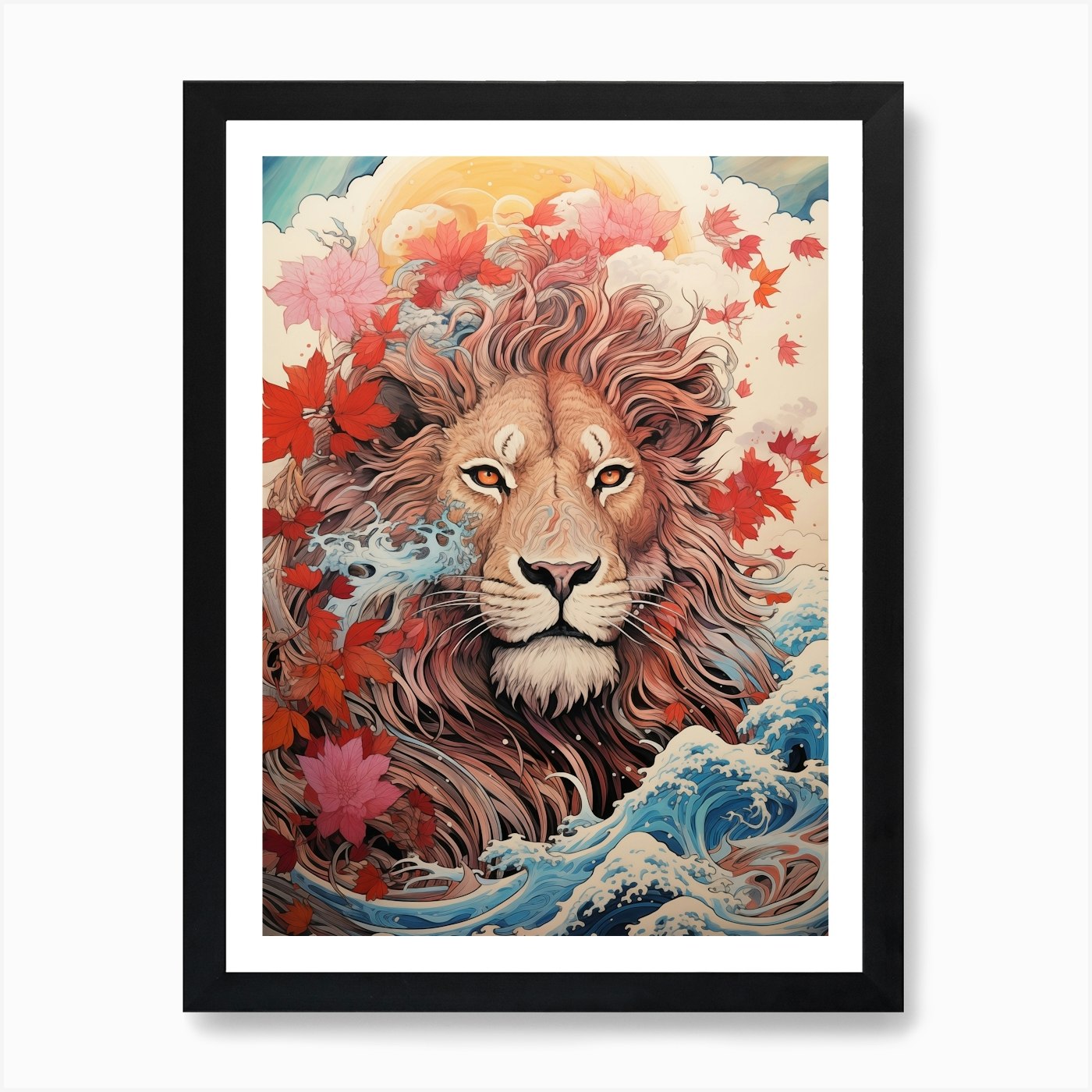 Lion Of The Sea Art Print Framed Wall Art Poster Canvas Print Picture