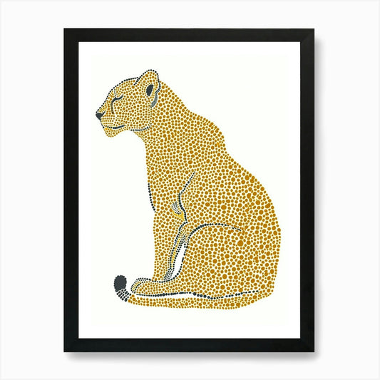 Yellow Mountain Lion 2 Art Print Framed Wall Art Poster Canvas Print Picture