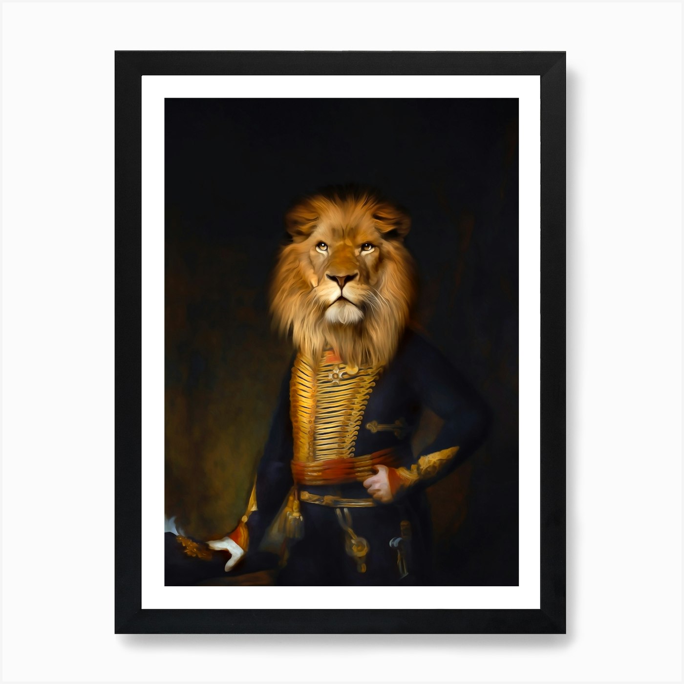 Royal Lion Kingston Pet Portraits A Framed Wall Art Poster Canvas Print Picture
