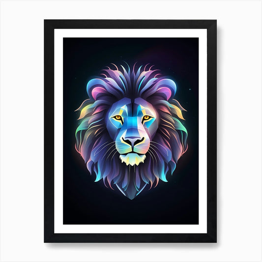 Colorful Lion 3 Art Print Framed Wall Art Poster Canvas Print Picture