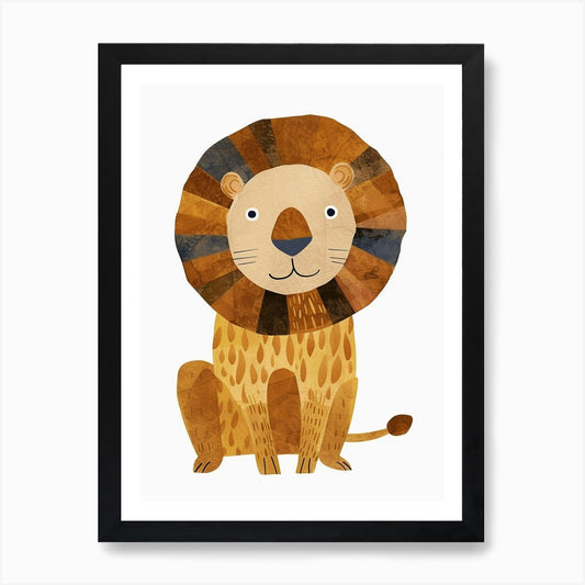 African Lion Night Hunt Clipart 2 A Framed Wall Art Poster Canvas Print Picture