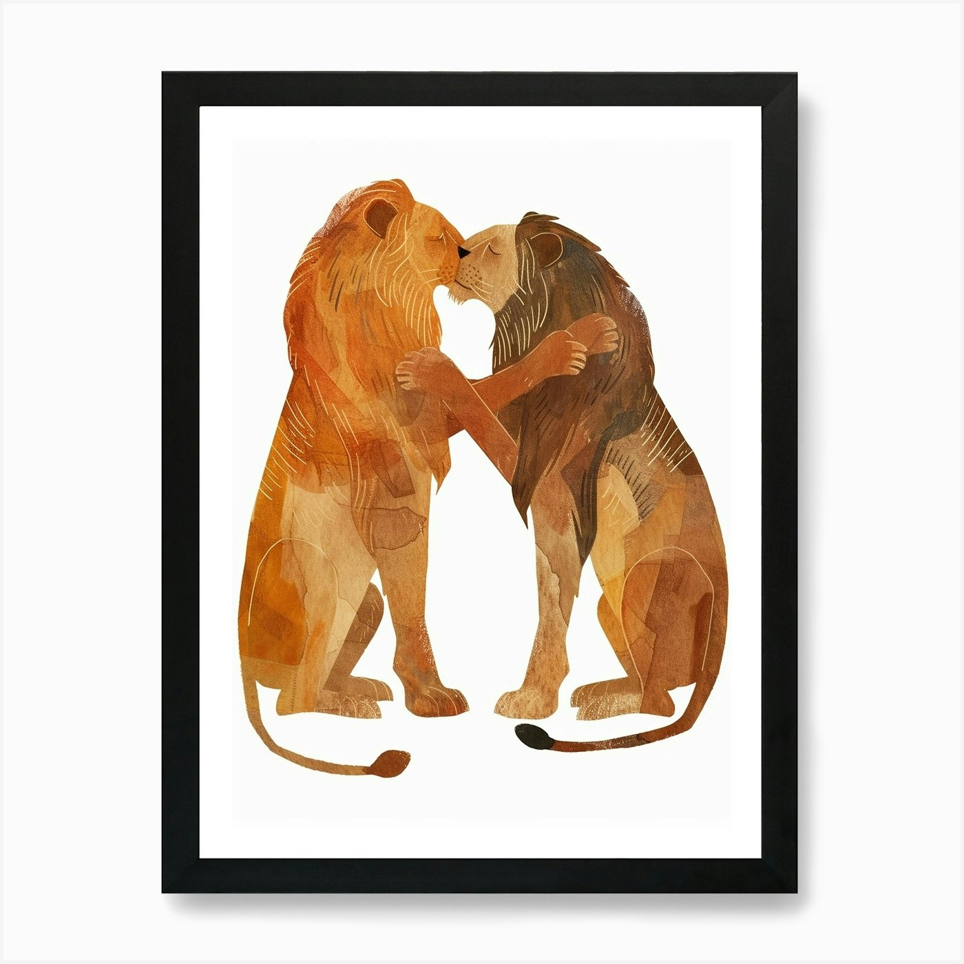 Barbary Lion Rituals Clipart 3 Art  Framed Wall Art Poster Canvas Print Picture