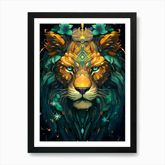 Lion Head 2 Art Print Framed Wall Art Poster Canvas Print Picture