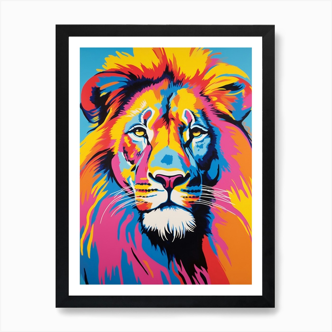 Lion Pop Art 2 Art Print Framed Wall Art Poster Canvas Print Picture