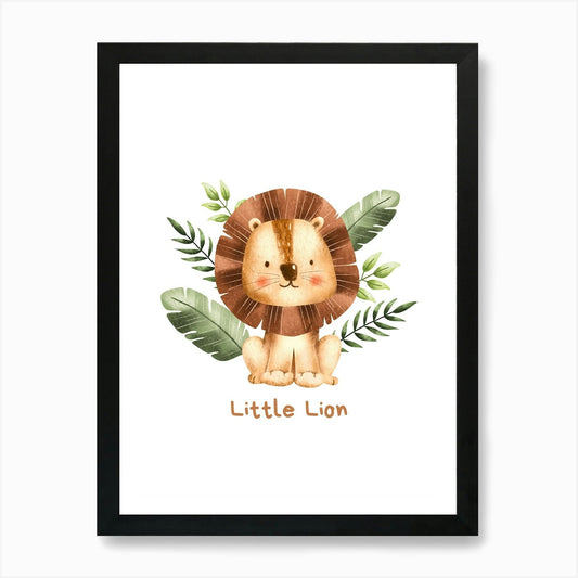 Little Lion Kids and Nursery Art Pr Framed Wall Art Poster Canvas Print Picture