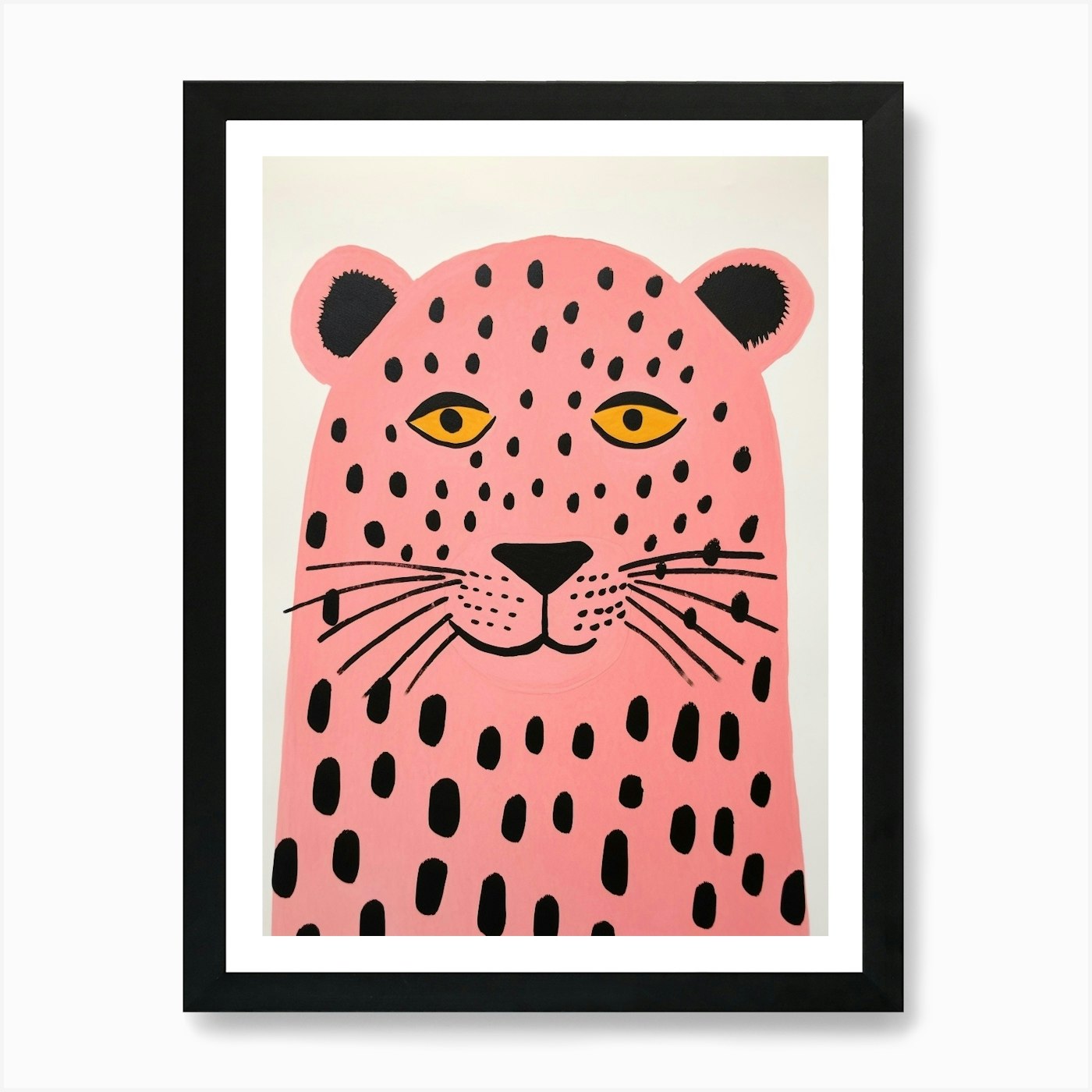 Pink Polka Dot Lion 1 Art Print Framed Wall Art Poster Canvas Print Picture