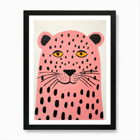 Pink Polka Dot Lion 1 Art Print Framed Wall Art Poster Canvas Print Picture
