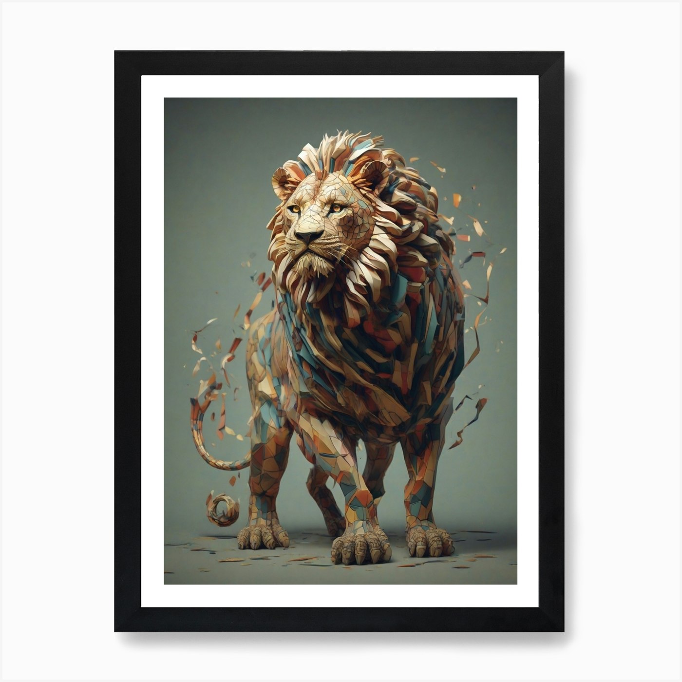 Abstract Lion Art Print Framed Wall Art Poster Canvas Print Picture