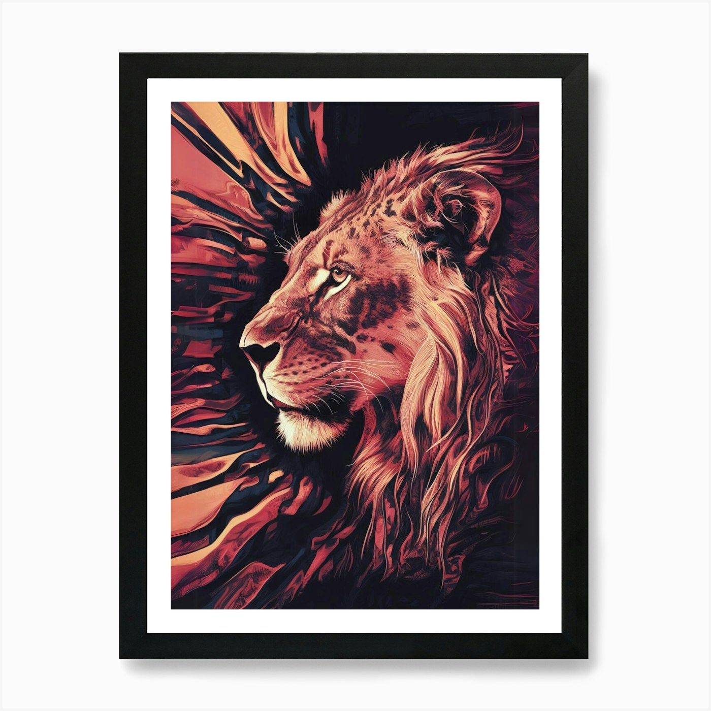 Lion Artwork 1 Art Print Framed Wall Art Poster Canvas Print Picture