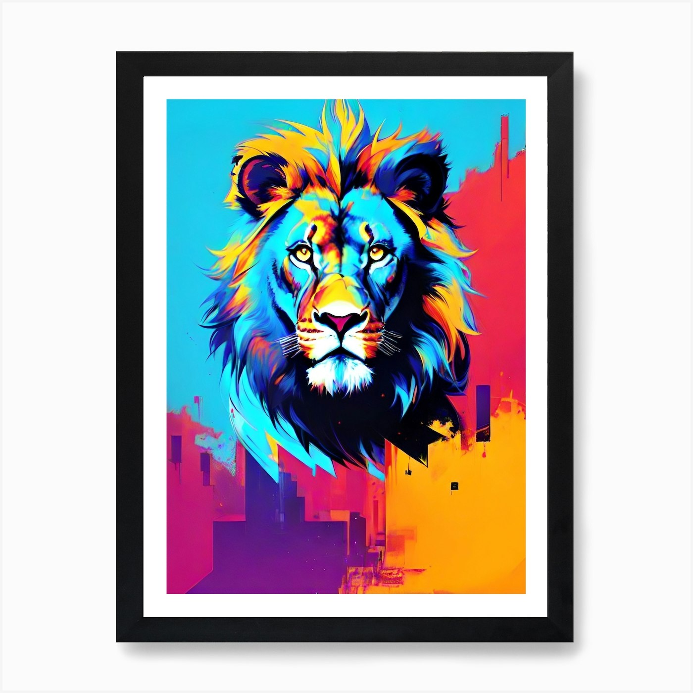 Lion Painting 7 Art Print Framed Wall Art Poster Canvas Print Picture