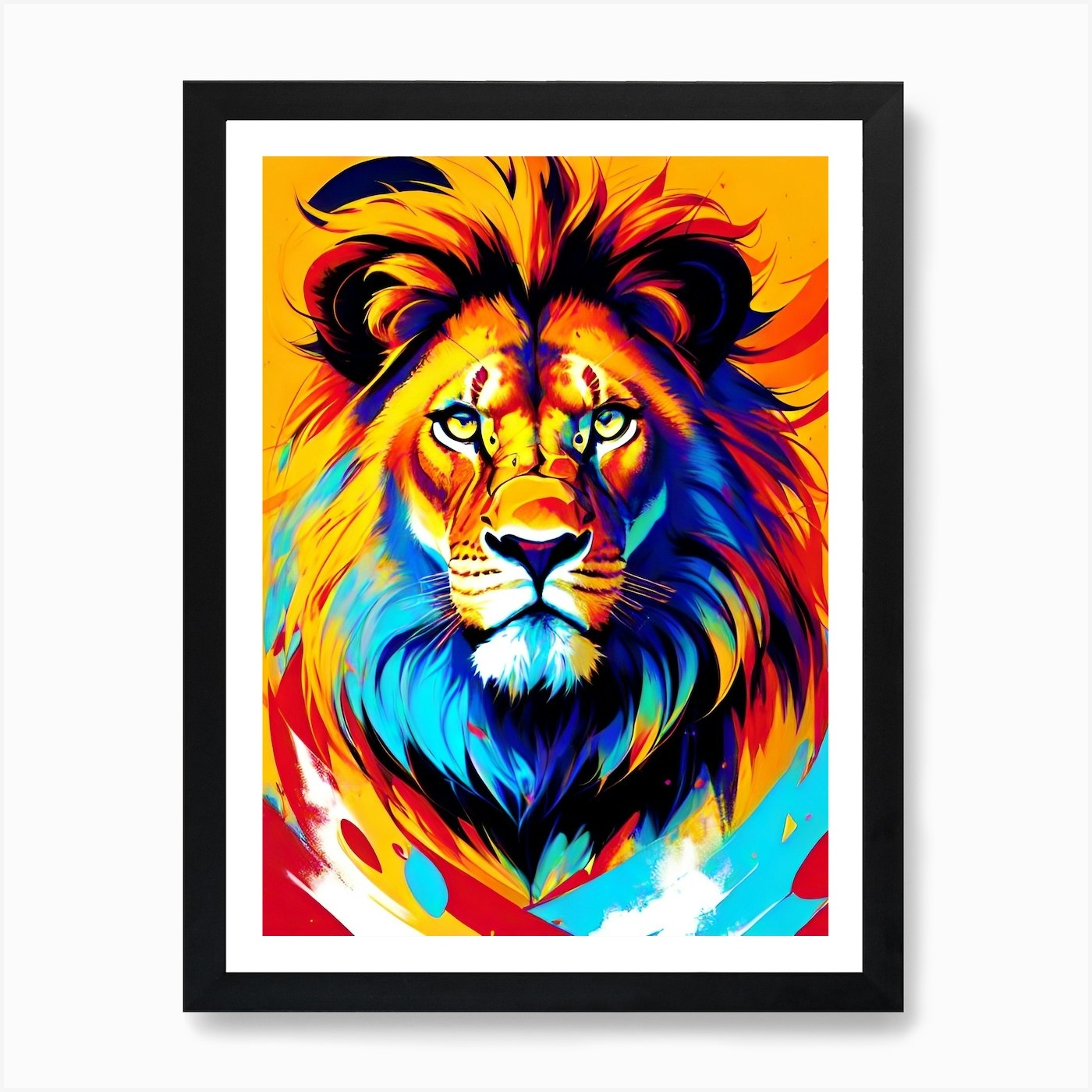 Lion Painting 15 Art Print Framed Wall Art Poster Canvas Print Picture