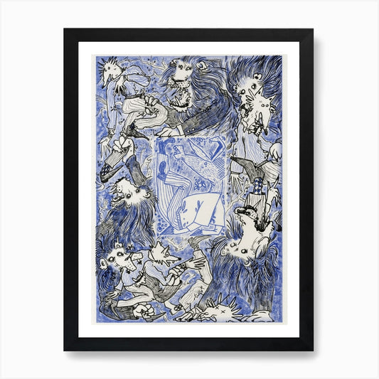 The Lion The Fox And The Ass Art Pr Framed Wall Art Poster Canvas Print Picture