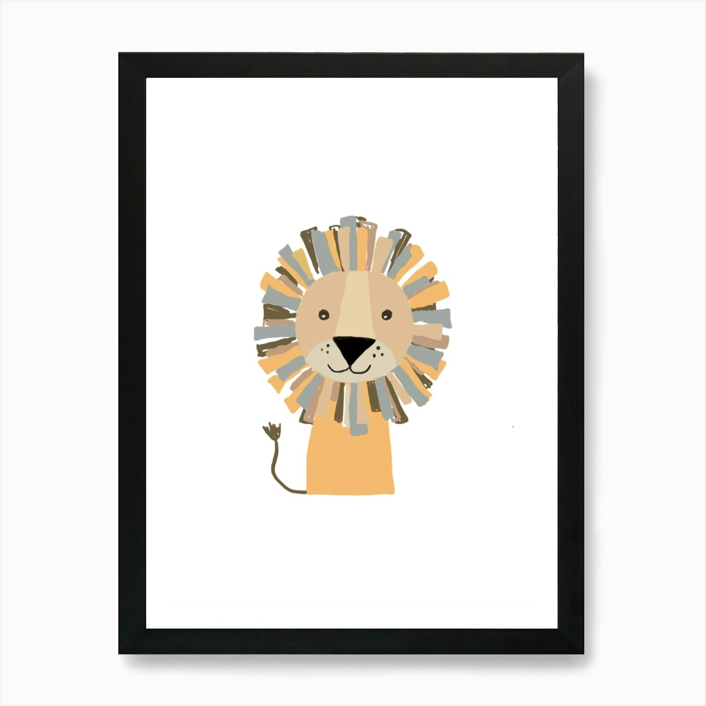Nursery Nook Lion Art Print Framed Wall Art Poster Canvas Print Picture